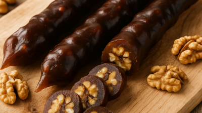 Şeker sucuğu; üzüm suyu, pekmez ve cevizle yapılan geleneksel bir